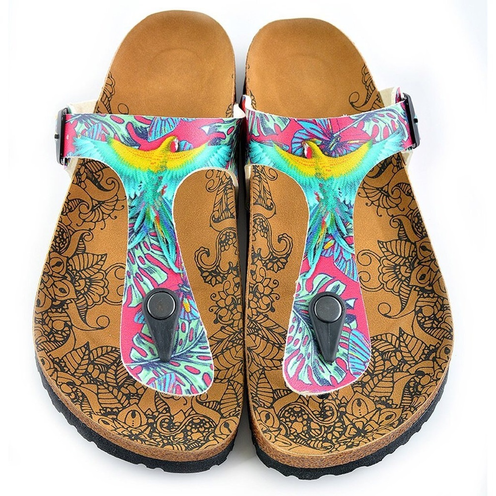 🦜Calceo Macaw Parrot Footbed Beach Sandal🌊